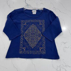 Vintage Disney Aladin Carpet design with red Stones Made in USA Size Small 90's